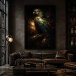 Emerald Parrot Animal Wall Art Canvas Print - Image 3