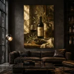 Wine & Olive Still Life Dining Room Wall Art Canvas Print - Image 3