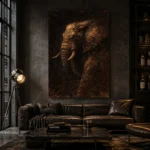 Bronze Elephant Animal Wall Art Canvas Print - Image 4