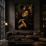 Gilded Noir Figure Black & Gold Wall Art Canvas Print - Image 4