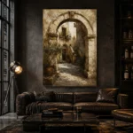 Ancient Stone Archway Architecture Wall Art Canvas Print - Image 4