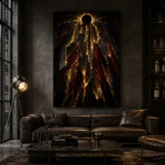 Solar Eclipse Abstract Wall Art Canvas Print - Image 4