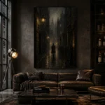Foggy Victorian Alley Cinematic Cityscapes Canvas Print - Image 4