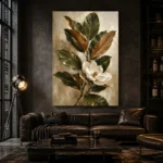 Magnolia Flower Botanical Wall Art Canvas Print - Image 4