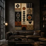 Geometric Heritage Pattern Ethnic Wall Art Canvas Print - Image 4