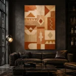 Terracotta Heritage Pattern Ethnic Wall Art Canvas Print - Image 9