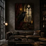 Midnight Raven Gothic Wall Art Canvas Print - Image 4