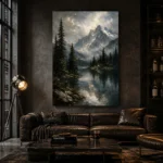 Alpine Lake Landscape Wall Art Canvas Print - Image 4