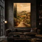 Tuscan Villa Path Landscape Wall Art Canvas Print - Image 4