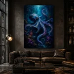 Deep Sea Octopus Underwater Wall Art Canvas Print - Image 4