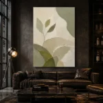 Sage Leaf Minimalist Wall Art Canvas Print - Image 4