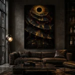 Eclipse Temple Abstract Wall Art Canvas Print - Image 4