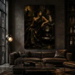 Golden Noir Muse Black & Gold Wall Art Canvas Print - Image 4