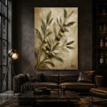 Olive Branch Botanical Wall Art Canvas Print - Image 3