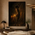 Candlelit Cello Figure Classical Nude Wall Art Canvas Print - Image 5