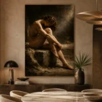 Hourglass Male Figure Classical Nude Wall Art Canvas Print - Image 5