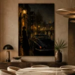 Rainy Canal Noir Movie Wall Art Canvas Print - Image 5