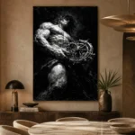 Atlas Monochrome Wall Art Canvas Print - Image 5