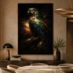 Emerald Parrot Animal Wall Art Canvas Print - Image 5