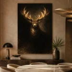 Golden Stag Animal Wall Art Canvas Print - Image 5