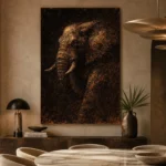 Bronze Elephant Animal Wall Art Canvas Print - Image 5
