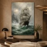 Stormbound Tall Ship Sea Wall Art Canvas Print - Image 5