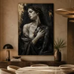Kintsugi Muse Black & Gold Wall Art Canvas Print - Image 5
