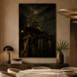 Istanbul Bosphorus Mosque Cinematic Cityscapes Canvas Print - Image 5