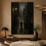 Foggy Victorian Alley Cinematic Cityscapes Canvas Print - Image 5