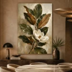 Magnolia Flower Botanical Wall Art Canvas Print - Image 5