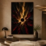 Golden Eclipse Abstract Wall Art Canvas Print - Image 5