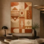 Terracotta Heritage Pattern Ethnic Wall Art Canvas Print - Image 8