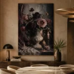 Candlelit Roses Gothic Wall Art Canvas Print - Image 5