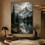 Alpine Lake Landscape Wall Art Canvas Print - Image 5