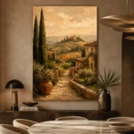 Tuscan Villa Path Landscape Wall Art Canvas Print - Image 5
