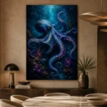 Deep Sea Octopus Underwater Wall Art Canvas Print - Image 5