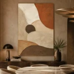 Terracotta Balance Minimalist Wall Art Canvas Print presented in a sophisticated home setting