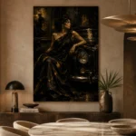 Golden Noir Muse Black & Gold Wall Art Canvas Print - Image 5