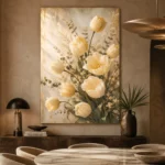 Ivory Tulip Bouquet Flower Wall Art Canvas Print - Image 5