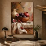 Fig Pomegranate Still Life Kitchen Wall Art Canvas Print - Image 5