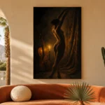 Candlelit Cello Figure Classical Nude Wall Art Canvas Print - Image 6