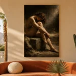 Hourglass Male Figure Classical Nude Wall Art Canvas Print - Image 6
