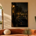 Rainy Canal Noir Movie Wall Art Canvas Print - Image 6