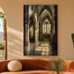 Gothic Cathedral Interior Gothic Wall Art Canvas Print - Image 15
