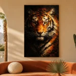 Golden Tiger Animal Wall Art Canvas Print - Image 6