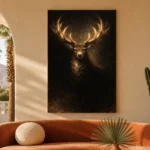 Golden Stag Animal Wall Art Canvas Print - Image 6