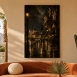 Rainy Budapest Boulevard Cinematic Cityscapes Canvas Print - Image 6