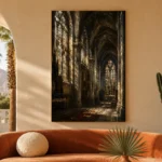 Gothic Cathedral Interior Architecture Wall Art Canvas Print - Image 6