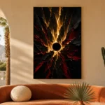 Golden Eclipse Abstract Wall Art Canvas Print - Image 6