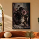Candlelit Roses Gothic Wall Art Canvas Print - Image 6